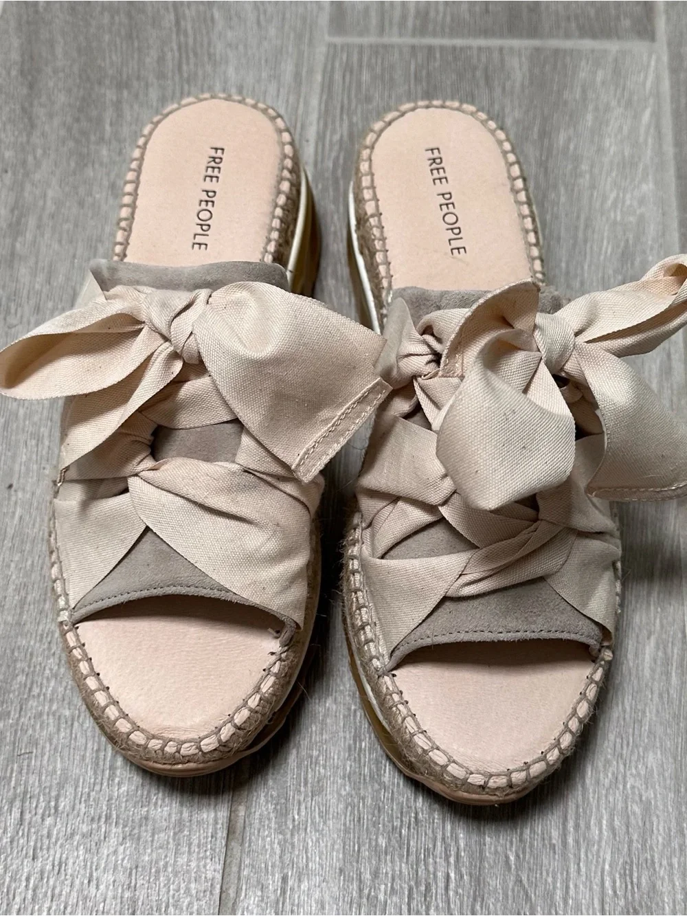 Brand New Free People Chapmin Sport Espadrille Sandals in Ivory Size 8 / EU 38
